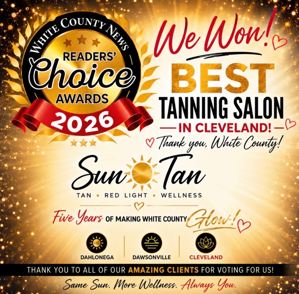 White County News Readers' Choice Awards 2026 - Best Tanning Salon in Cleveland
